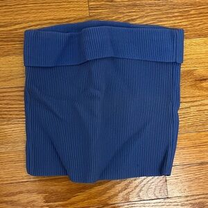 Glassons Blue Ribbed strapless tube top